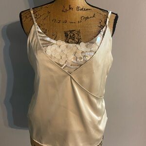 Adrienne Landau Sz L Women’s Cream Fabric with front Sparkle Insert Detail